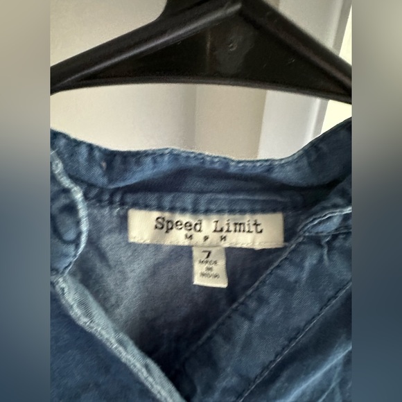 Speed Limit MPH Girl's Denim Dress - Picture 2 of 3